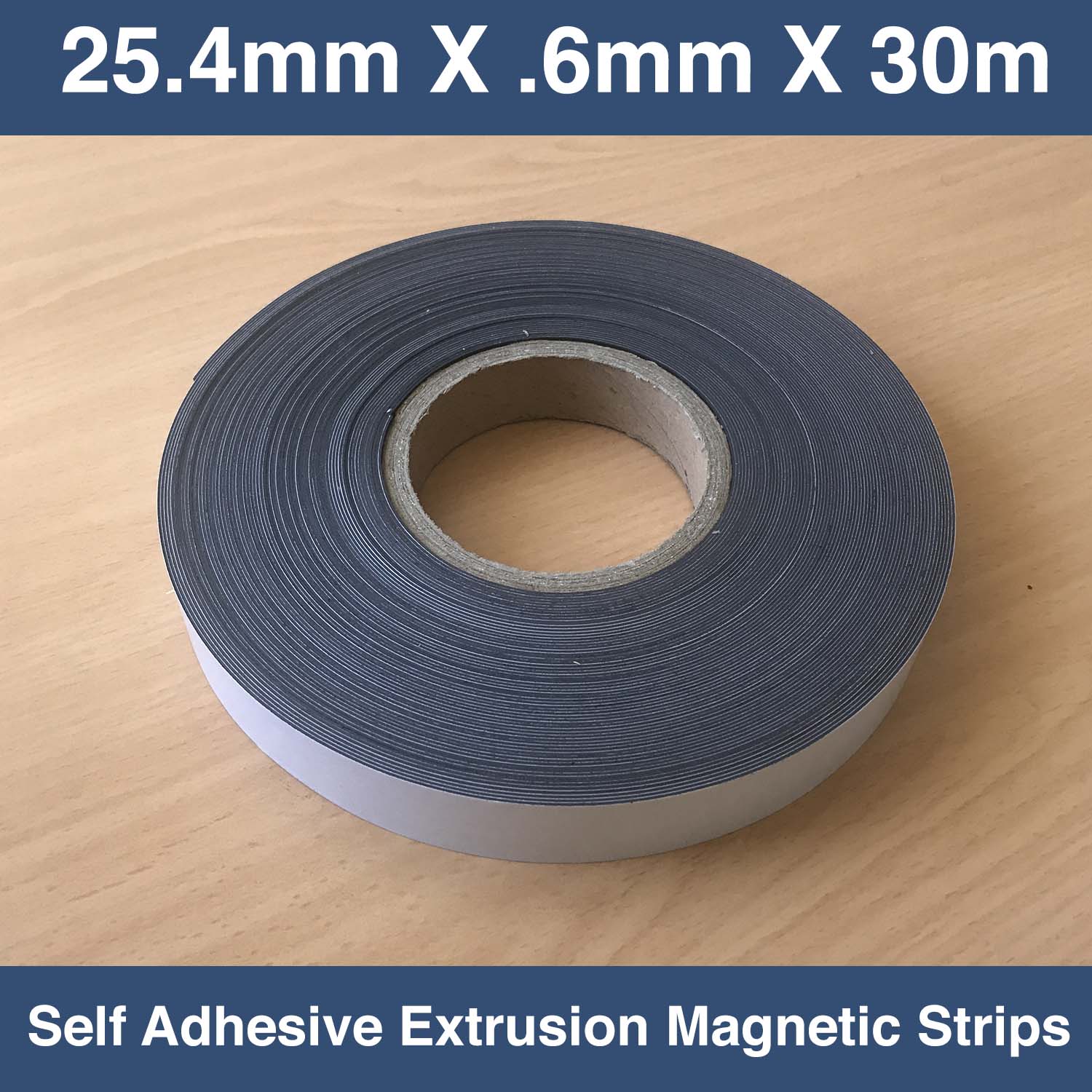 Self Adhesive Extrusion Magnetic Strips- 25.4mmX0.6mmX30m - RT Media ...